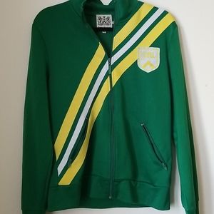 Juicy Couture medium zip up green and yellow jacke